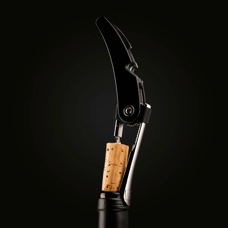 Vacu Vin Single Pull Kellnermesser, Korkenzieher, Flaschenöffner, Kunststoff, Edelstahl, Schwarz, 68854606