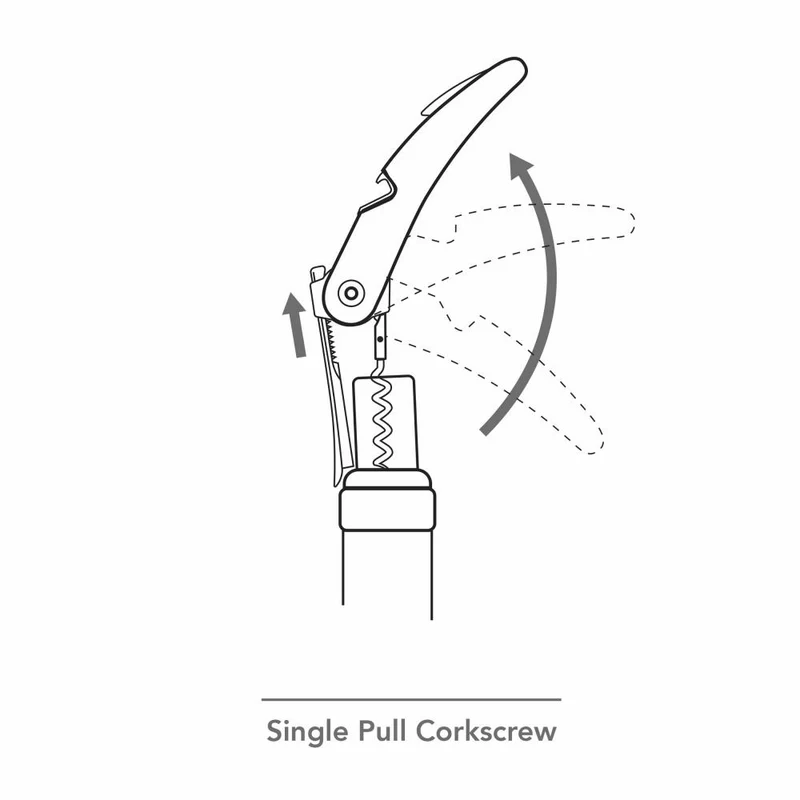 Vacu Vin Single Pull Kellnermesser, Korkenzieher, Flaschenöffner, Kunststoff, Edelstahl, Schwarz, 68854606
