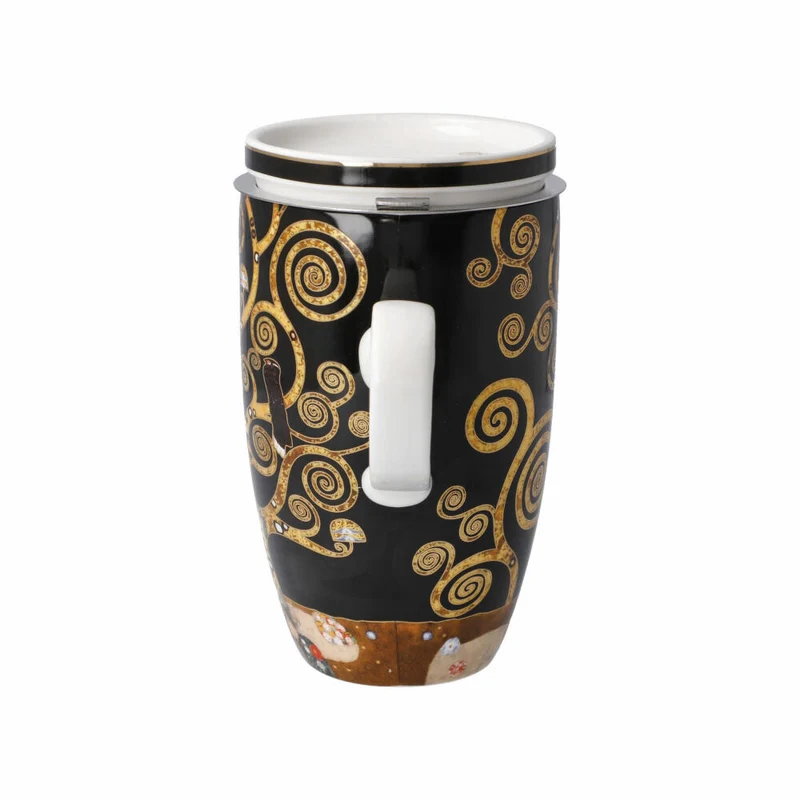 Goebel Teetasse mit Deckel und Sieb Gustav Klimt - Der Lebensbaum, Artis Orbis, Fine Bone China, 450 ml, 67072031