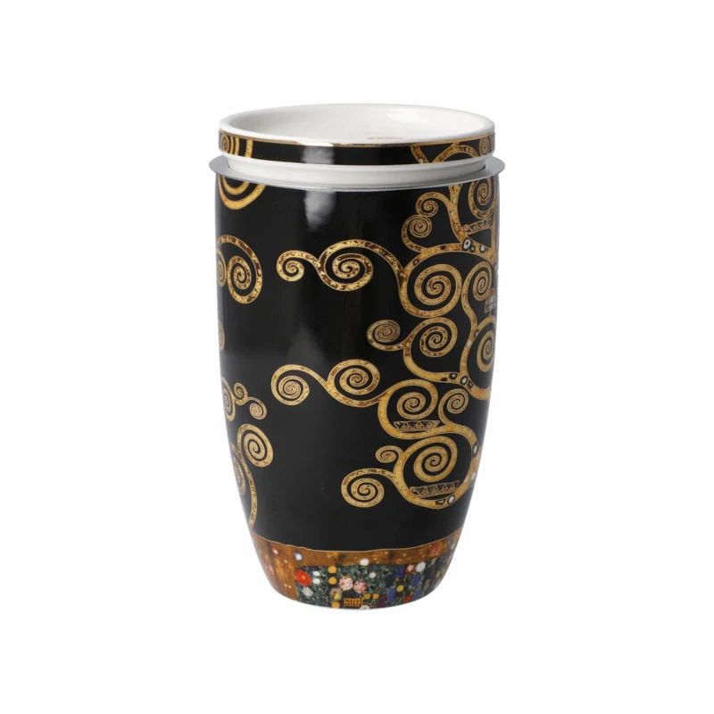 Goebel Teetasse mit Deckel und Sieb Gustav Klimt - Der Lebensbaum, Artis Orbis, Fine Bone China, 450 ml, 67072031