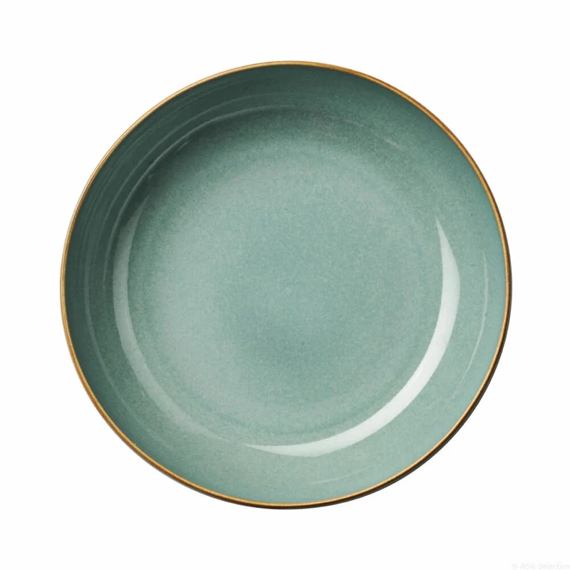 ASA Selection saisons Pastateller Eucalyptus, Speiseteller, Pasta Teller, Steinzeug, Grün, Ø 21 cm, 27231175