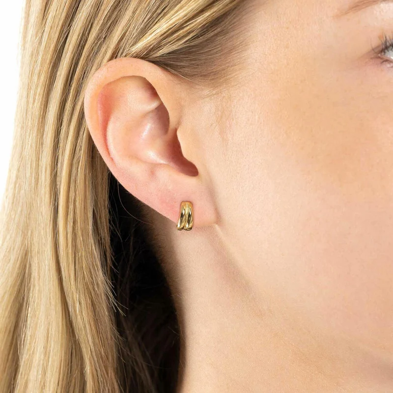 Leonardo Jewels Kreole Dani Ciao 2er-Set, Ohrstecker, Ohrschmuck, Edelstahl, Golden, 022338