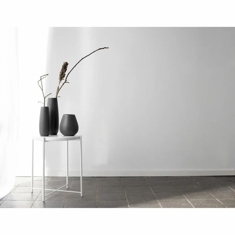 ASA Selection ease Vase Black Iron, Blumenvase, Bodenvase, Dekovase, Steingut, Schwarz Matt, H 32 cm, 91032174