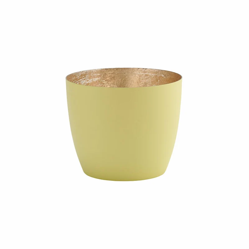 Gift Company Windlicht Madras M, Teelichthalter, Kerzenhalter, Eisen, Pastellgelb, 8.5 cm, 1092504080
