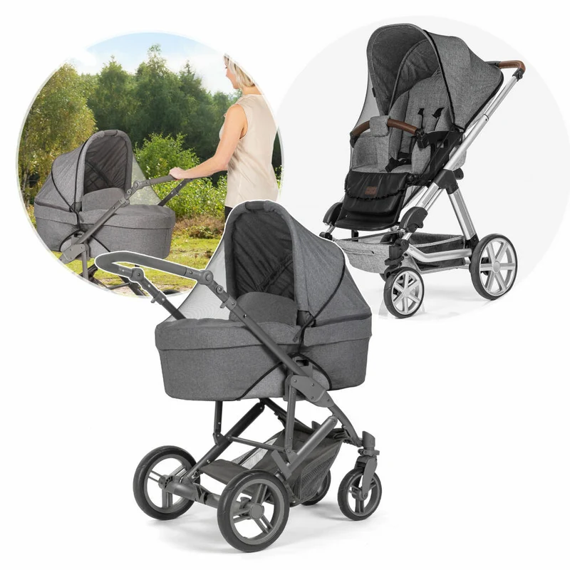 reer BiteSafe Insektenschutz für Kinderwagen, Moskitonetz, Mückennetz, Fliegennetz, Polyester, Schwarz, 87021