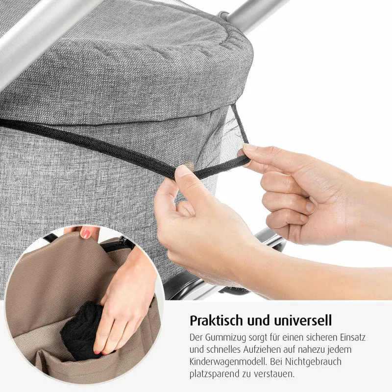 reer BiteSafe Insektenschutz für Kinderwagen, Moskitonetz, Mückennetz, Fliegennetz, Polyester, Schwarz, 87021