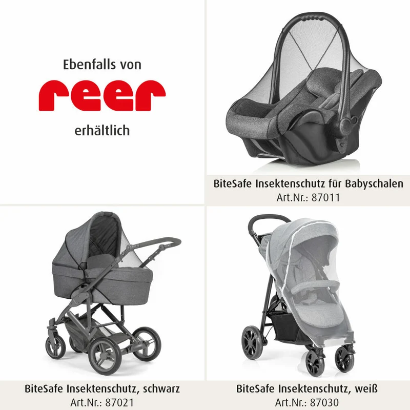 reer BiteSafe Insektenschutz für Kinder- und Reisebett, Moskitonetz, Mückennetz, Fliegennetz, Weiß, 87040