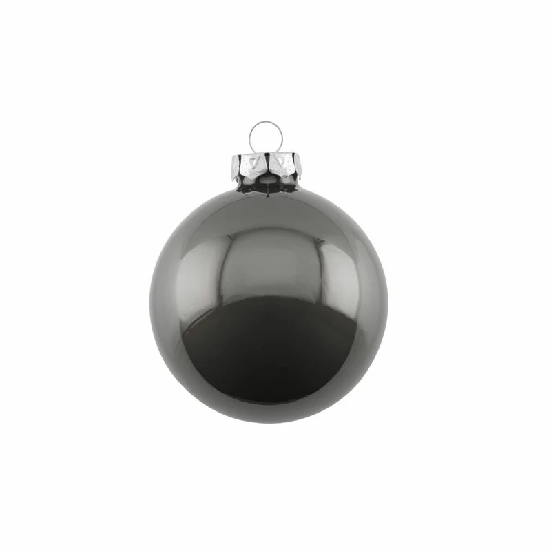 Gift Company Christbaumkugel Opal, Weihnachtskugel, Baumschmuck, Glas, Dunkelgrau, Ø 8 cm, 11670