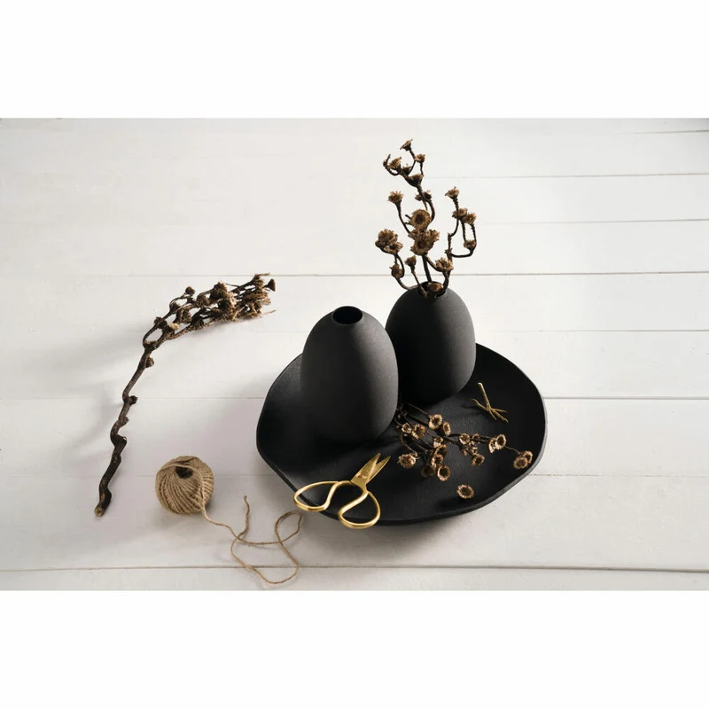 Leonardo Vase Casolare Metall, Dekovase, Blumenvase, Metall, schwarz, 19 cm, 041698