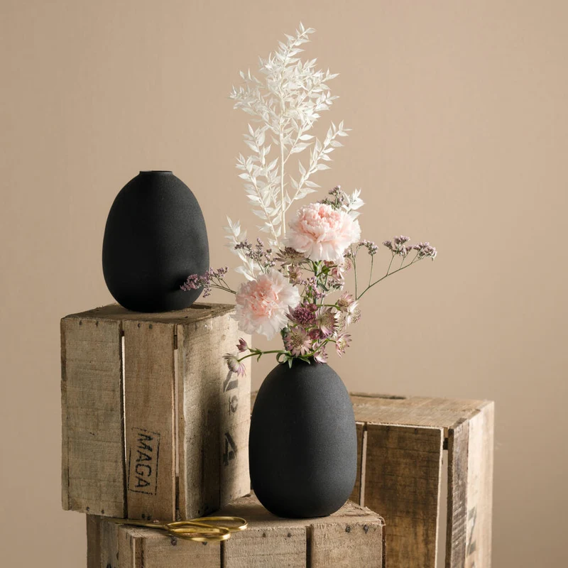 Leonardo Vase Casolare Metall, Dekovase, Blumenvase, Metall, schwarz, 19 cm, 041698
