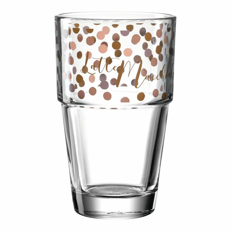 Leonardo Becher Solo Latte Macchiato, Kaffeebecher, Glas, Kalk-Natron Glas, rosé/braun, 410 ml, 043469