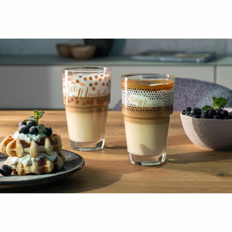 Leonardo Becher Solo Latte Macchiato, Kaffeebecher, Glas, Kalk-Natron Glas, rosé/braun, 410 ml, 043469