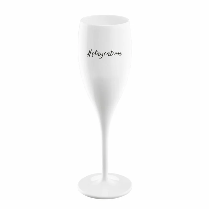 Koziol Sektglas Cheers No. 1 Staycation, Kunststoff, Cotton White, 100 ml, 4049525