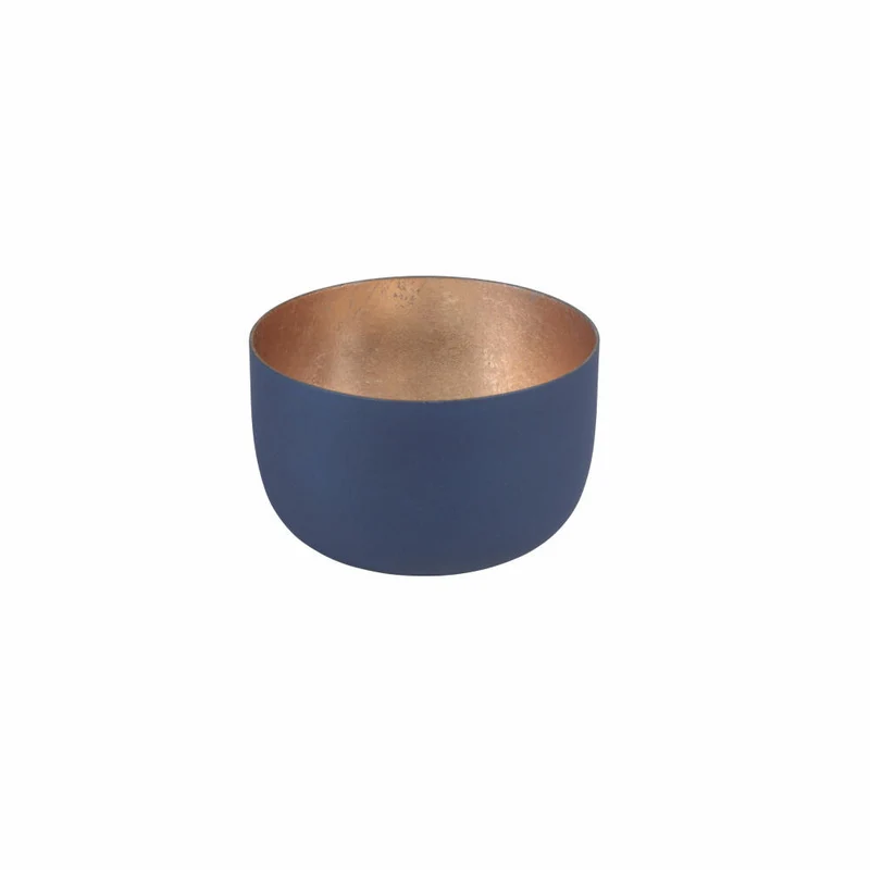 Gift Company Windlicht Madras S, Teelichthalter, Kerzenhalter, Eisen, Midnight Blue / Gold, 5 cm, 77922