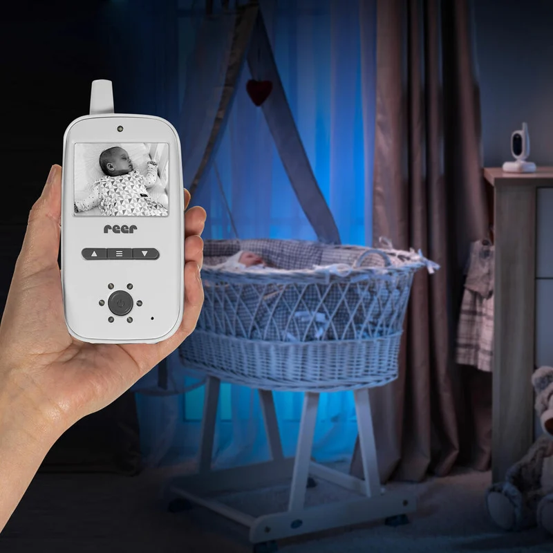 reer BabyCam, Video Babyphone, Babyfon, Kamera, Farbbildschirm, Reichweite bis 300 m, 80420