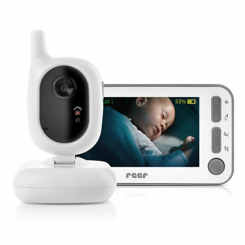 reer BabyCam L, Video Babyphone, Babyfon, Kamera, Farbbildschirm, Reichweite bis 300 m, 80430