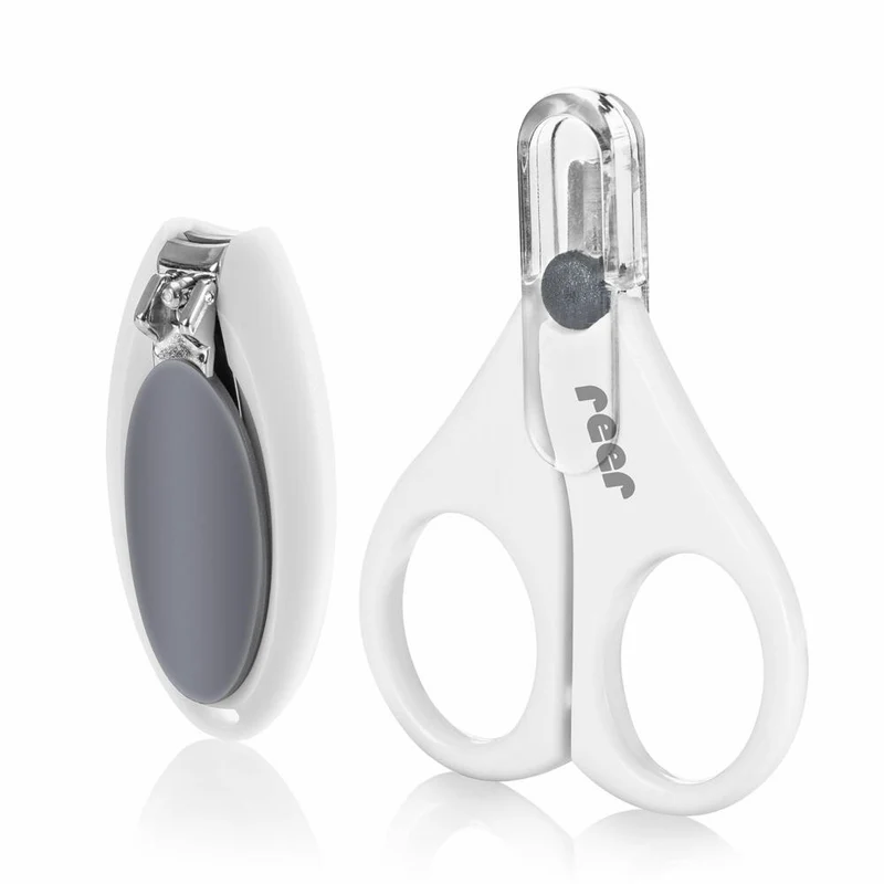 reer BabyCare Nagelpflege-Set, 2-tlg., Nagelschere, Nagelknipser, Nagel Schere, Knipser, 81050