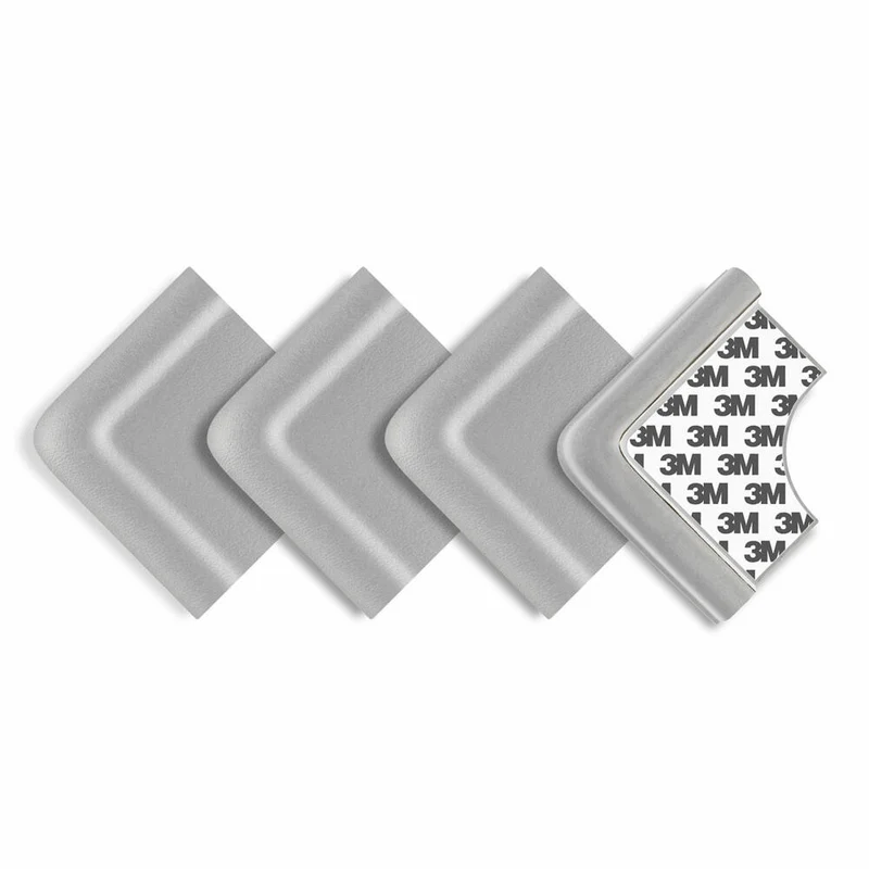 reer Eckenschutz Soft, 4er Set, Ecken Schutz, Kantenschutz, Stoßschutz, Kinder Sicherung, Grau, 82031