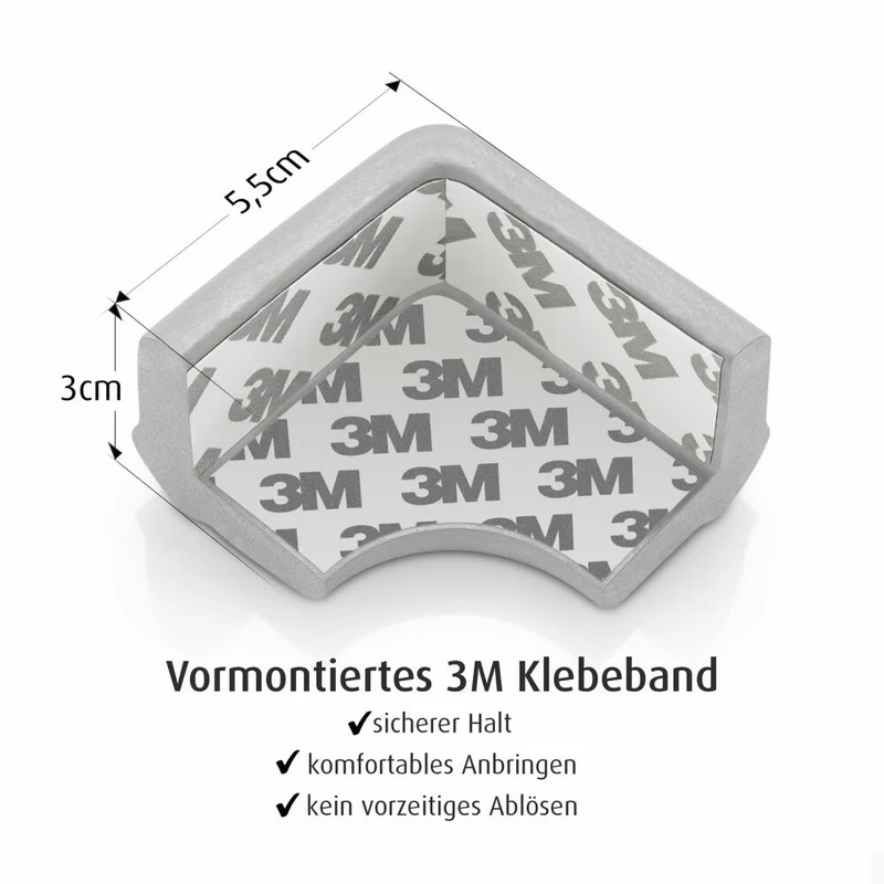 reer Eckenschutz Soft, 4er Set, Ecken Schutz, Kantenschutz, Stoßschutz, Kinder Sicherung, Grau, 82031