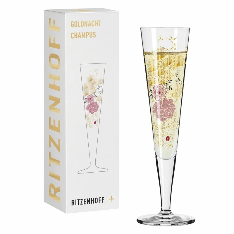 Ritzenhoff Goldnacht Champagnerglas 020, Kathrin Stockebrand, Kristallglas, 205 ml, 1071020