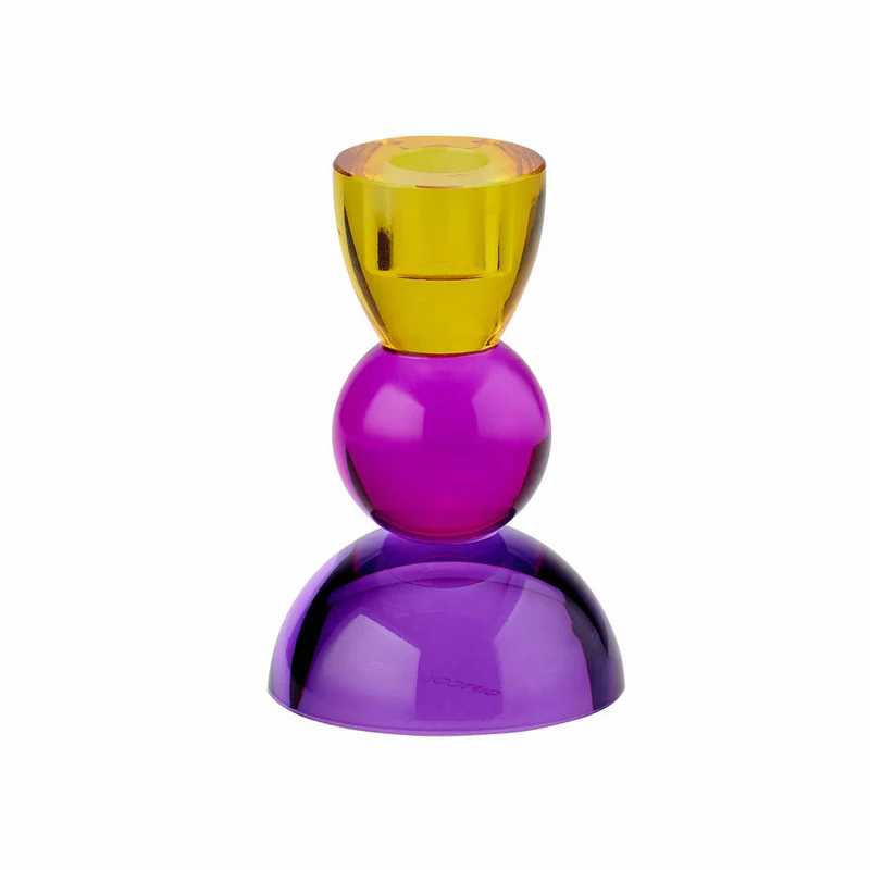 Gift Company Kerzenhalter Sari Kugel, Kerzenständer, Kristallglas, Orange, Pink, 12 cm, 1093601013
