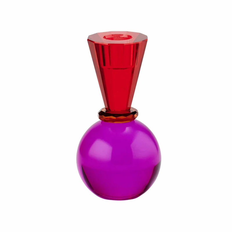 Gift Company Kerzenhalter Sari Kugel Konus, Kerzenständer, Kristallglas, Rot, Pink, 13.5 cm, 1093801003