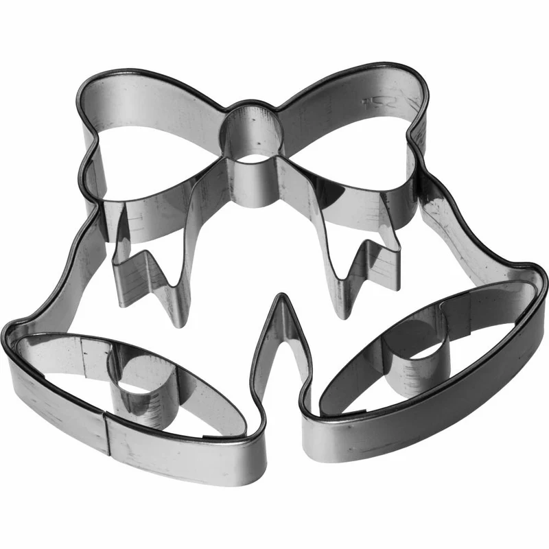 Birkmann Ausstechform Doppelglocke, mit Innenprägung, Ausstecher, Plätzchenform, Keks, Plätzchen, Edelstahl, 7.5 cm, 198302