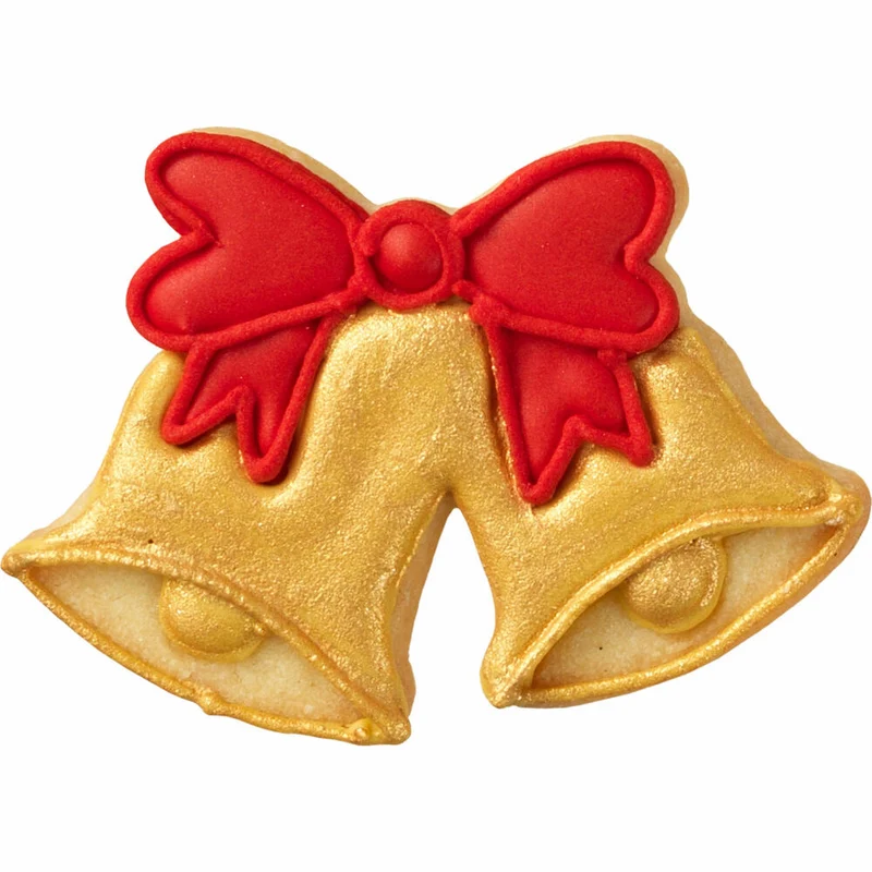 Birkmann Ausstechform Doppelglocke, mit Innenprägung, Ausstecher, Plätzchenform, Keks, Plätzchen, Edelstahl, 7.5 cm, 198302
