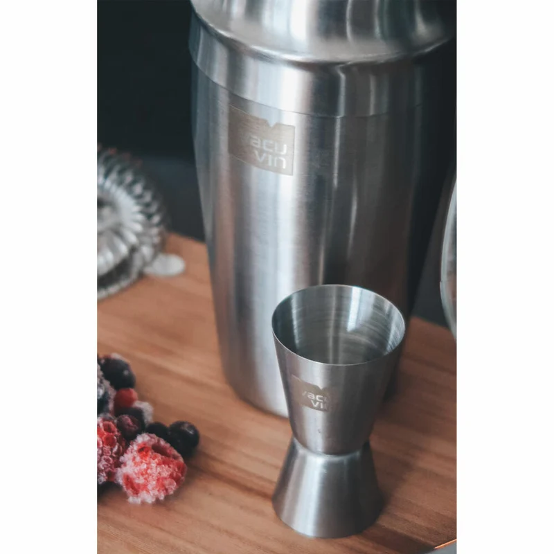 Vacu Vin Barmaß Double Jigger, Messbecher mit V V Logo, Edelstahl, Silbern, 78323606