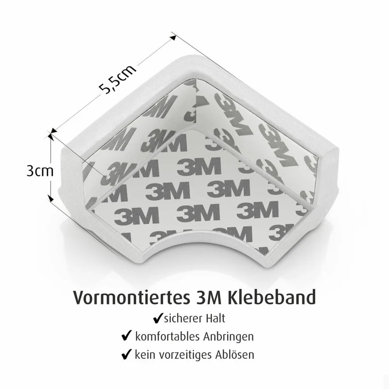 reer Eckenschutz Soft, 4er Set, Ecken Schutz, Kantenschutz, Stoßschutz, Kinder Sicherung, Weiß, 82030