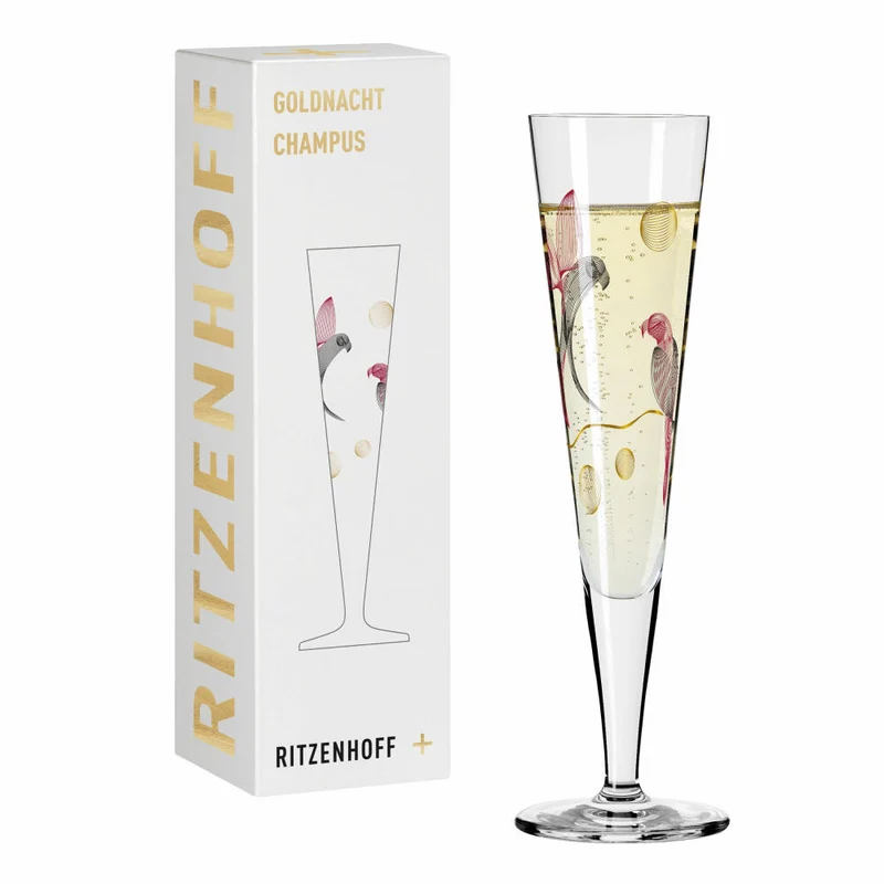 Ritzenhoff Champagnerglas Goldnacht Champagner 016, Christine Kordes, Kristallglas, 205 ml, 1071016