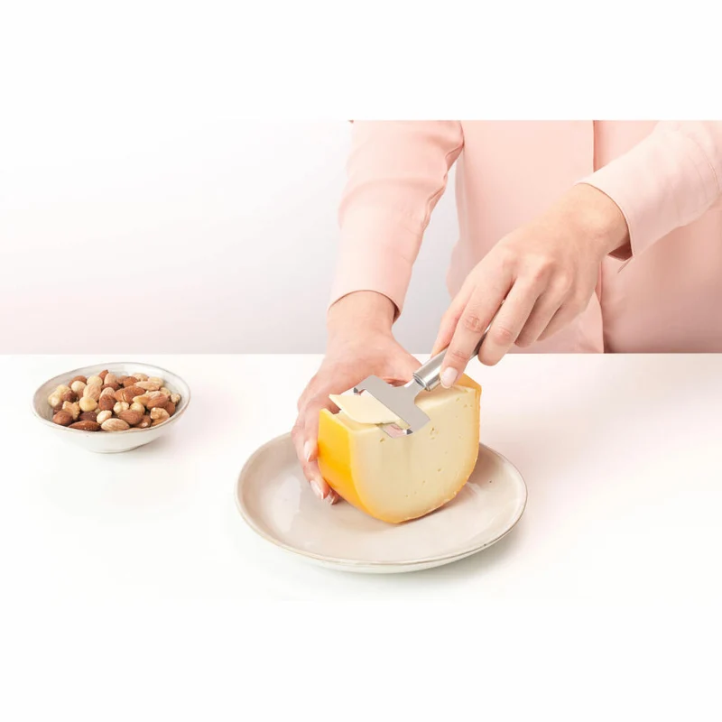 Brabantia Käsehobel Profile, Käseschneider, Küchenhelfer, Stahl, Matt Steel, 15.5 cm, 250224
