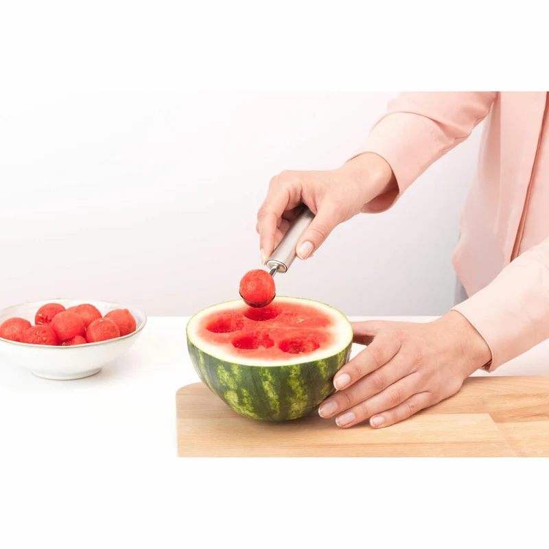 Brabantia Melon Baller Profile, Kugelausstecher, Eisportionierer, Stahl, Matt Steel, 17.1 cm, 250408