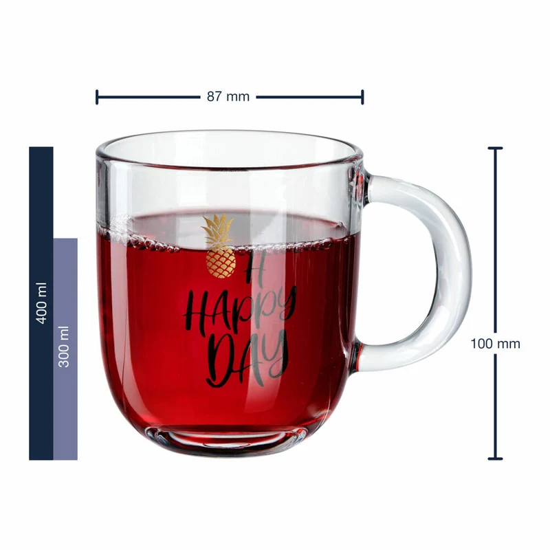 Leonardo Tasse Emozione Oh happy day, Glastasse, Becher, Kalk-Natron Glas, mehrfarbig, 400 ml, 046412