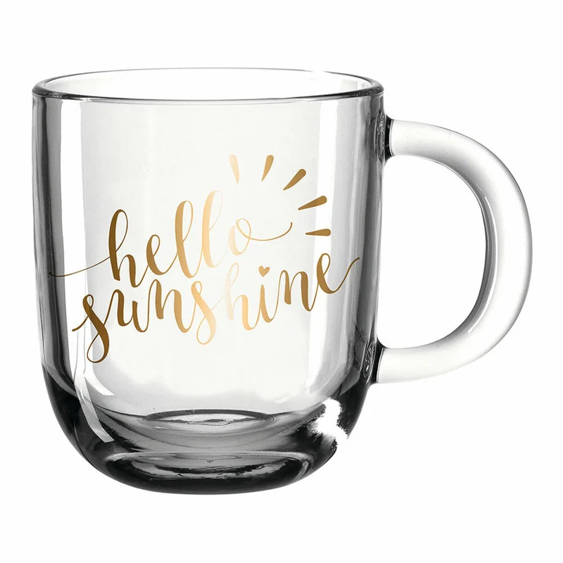 Leonardo Tasse Emozione hello sunshine, Glastasse, Becher, Kalk-Natron Glas, mehrfarbig, 400 ml, 046413