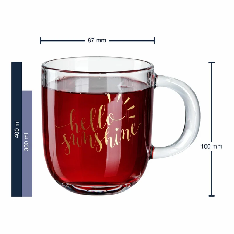 Leonardo Tasse Emozione hello sunshine, Glastasse, Becher, Kalk-Natron Glas, mehrfarbig, 400 ml, 046413