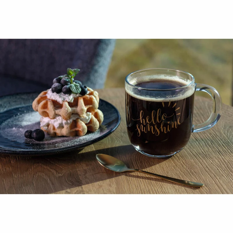 Leonardo Tasse Emozione hello sunshine, Glastasse, Becher, Kalk-Natron Glas, mehrfarbig, 400 ml, 046413