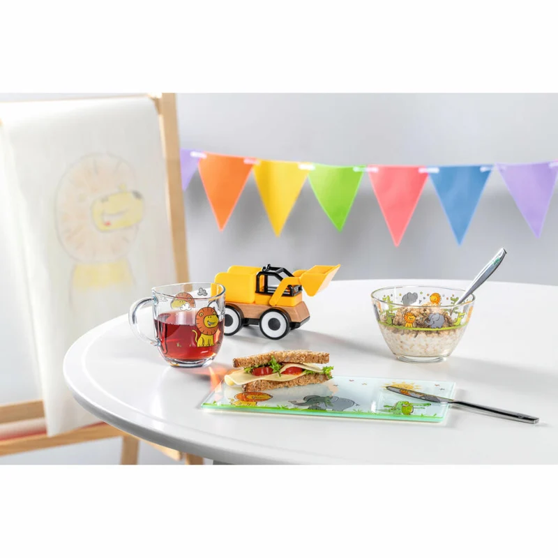 Leonardo Tasse Bambini Löwe, Glastasse, Kinderbecher, Kalk-Natron Glas, mehrfarbig, 280 ml, 022898