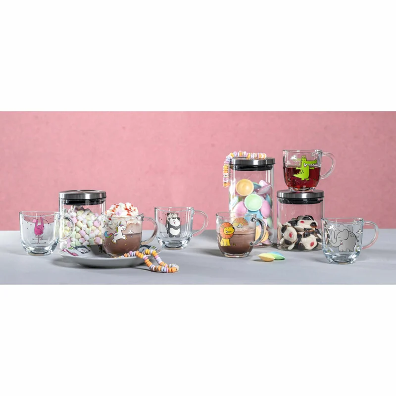 Leonardo Tasse Bambini Löwe, Glastasse, Kinderbecher, Kalk-Natron Glas, mehrfarbig, 280 ml, 022898