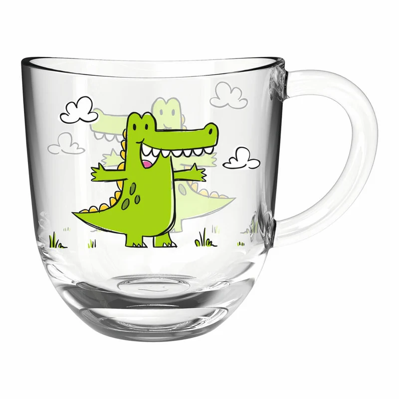Leonardo Tasse Bambini Krokodil, Glastasse, Kinderbecher, Kalk-Natron Glas, mehrfarbig, 280 ml, 022900