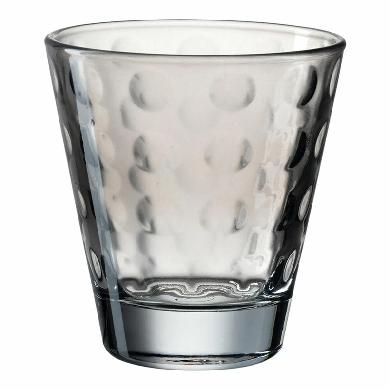 Leonardo Trinkglas Optic, Becher, Wasserglas, Kalk-Natron Glas, grau, 215 ml, 025893