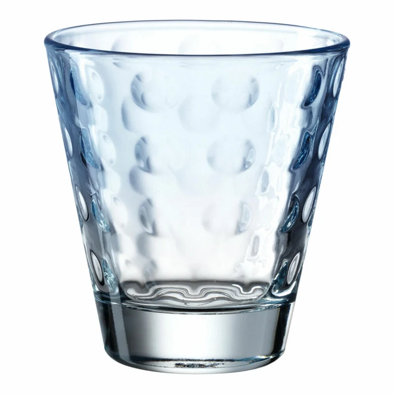 Leonardo Trinkglas Optic, Becher, Wasserglas, Kalk-Natron Glas, hellblau, 215 ml, 025894