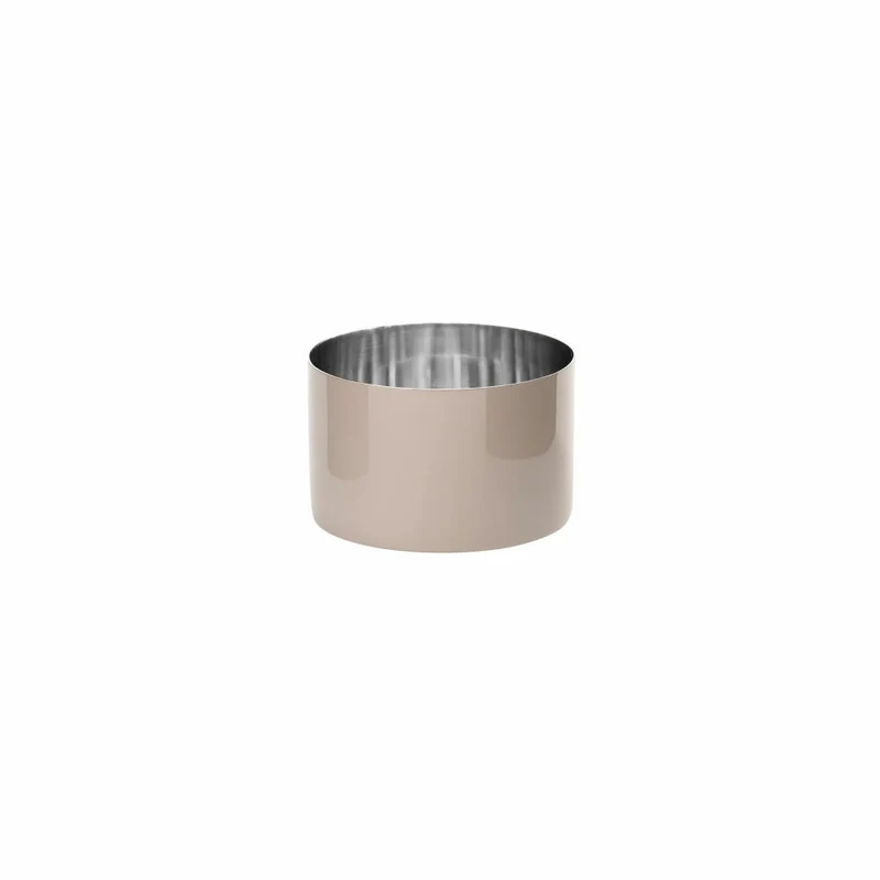 Gift Company Saigon Windlicht S, Teelichthalter, Kerzenhalter, Emaille, Edelstahl, Sandstone / Silber, H 5 cm, 1084303029