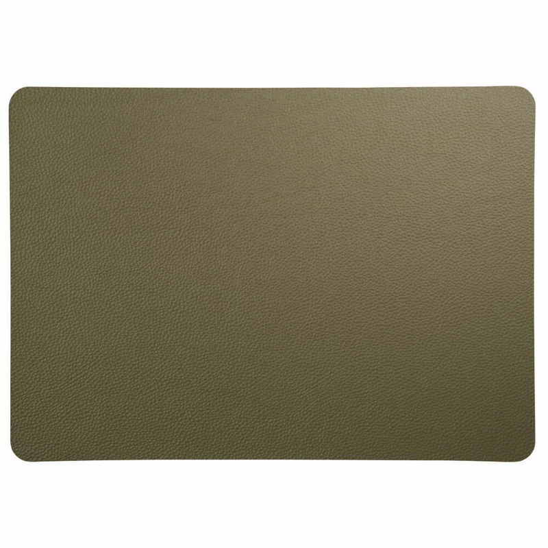 ASA Selection leather optic rough Tischset Olive, Platzmatte, Platzdeckchen, Untersetzer, PVC Lederoptik, Grün, 8803420