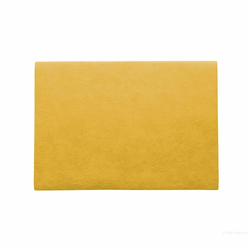 ASA Selection vegan leather Tischset Corn, Platzmatte, Platzdeckchen, Untersetzer, PU Lederoptik, Gelb, 78312076