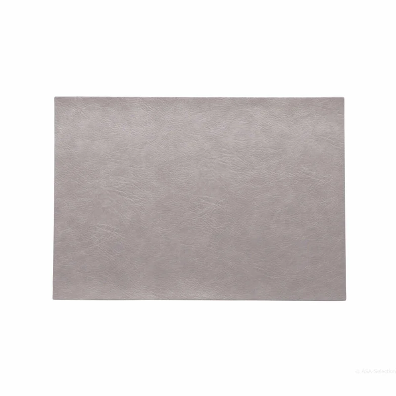 ASA Selection vegan leather Tischset Silver Cloud, Platzmatte, Platzdeckchen, Untersetzer, PU Lederoptik, Grau, 78313076
