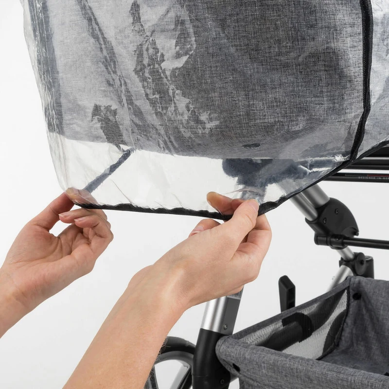 reer RainCover Classic+ Regenschutz für Kombi-Kinderwagen mit Reißverschluss, Regenverdeck, Regenhaube, 84069