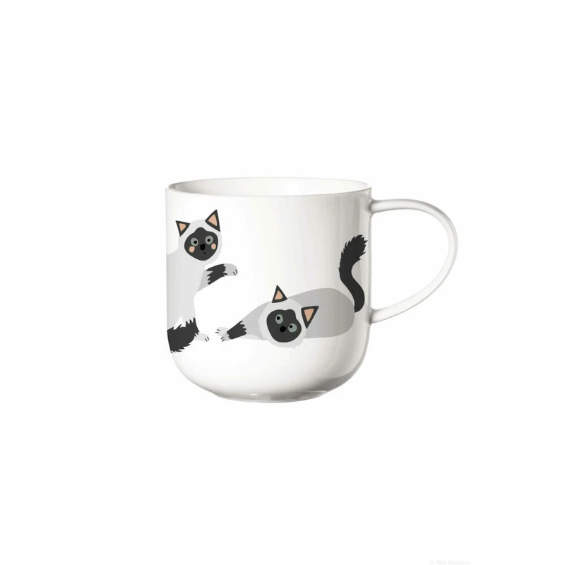 ASA Selection coppa cats & dogs Henkelbecher Birma, Kaffeetasse, Becher, Kaffee Tasse, Tee, Fine Bone China, Weiß, 400 ml, 19442014