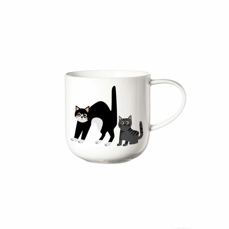ASA Selection coppa cats & dogs Henkelbecher Surprised Cats, Kaffeetasse, Becher, Kaffee Tasse, Tee, Fine Bone China, Weiß, 400 ml, 19443014