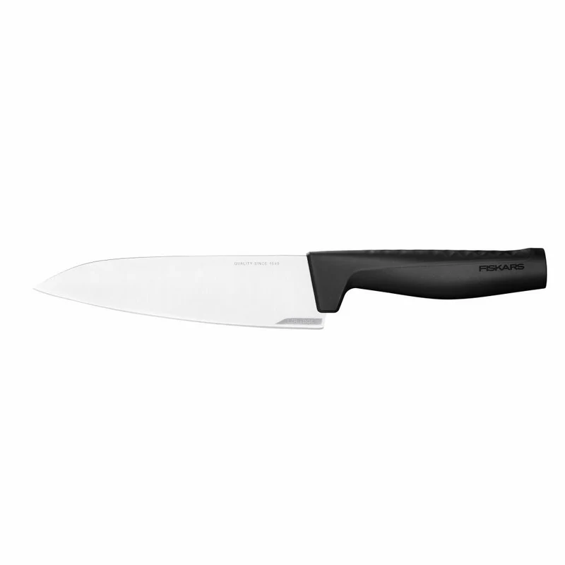 Fiskars Hard Edge Kochmesser Mittel, Koch Messer, Küchenmesser, Allzweckmesser, Stahl, Klingenlänge 17.2 cm, 1051748